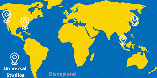 Universal Studios and DisneyLand Locations Comparison